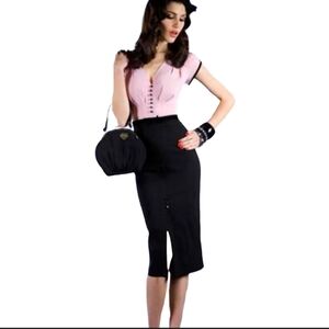 Stop Staring Pink and Black Vintage Dress Small